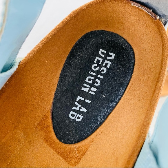 Design Lab Lord & Taylor Blue Velcro Strap Closure Comfort Sandal Size 11 - Picture 4 of 10